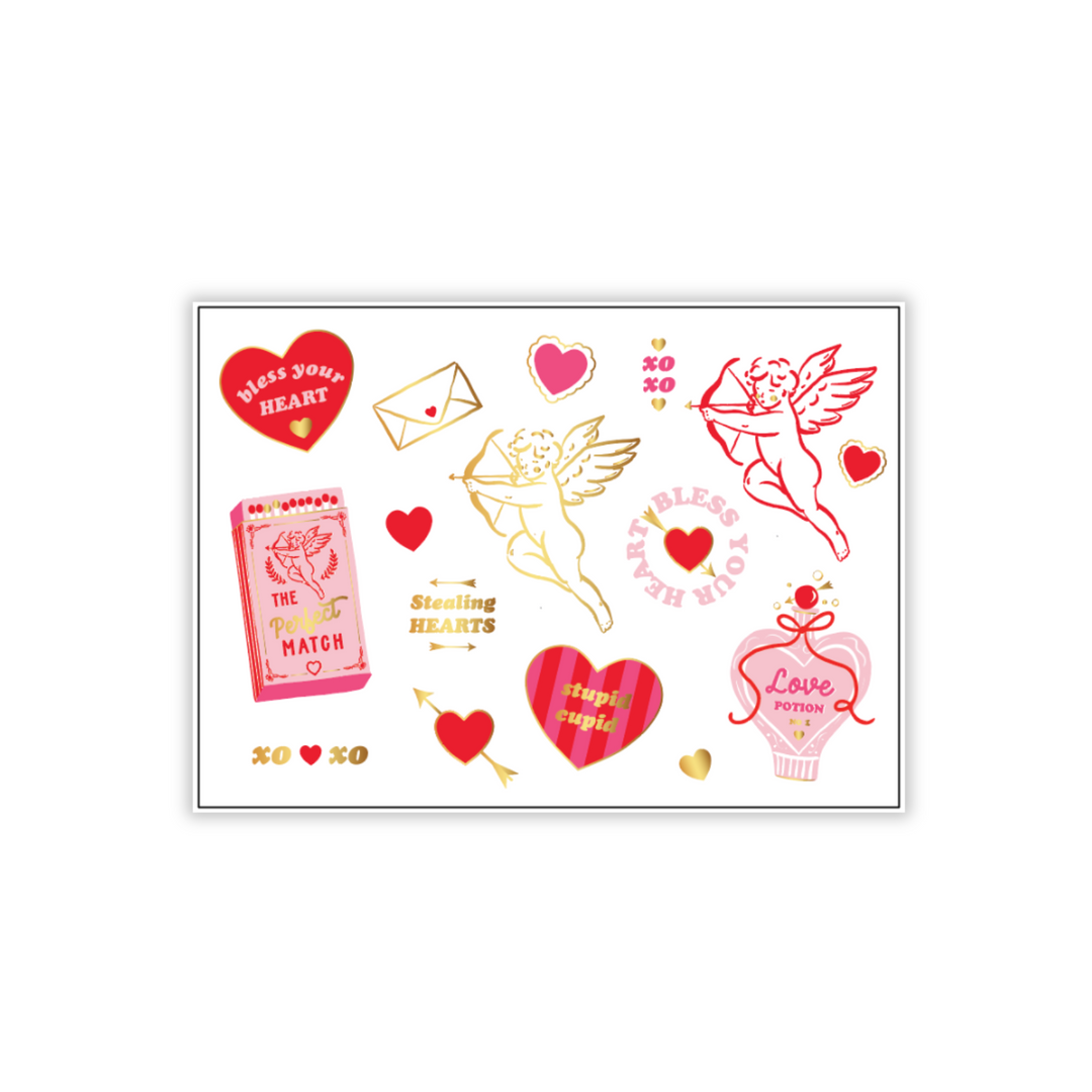 CUPID'S CRUSH VALENTINE'S DAY TATTOOS Bonjour Fête Stickers & Temporary Tattoos CUPID'S CRUSH VALENTINE'S DAY TATTOOS Bonjour Fete - Party Supplies