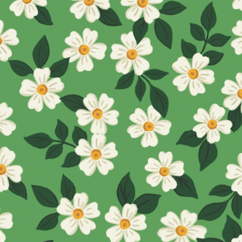 Dainty daisies floral print on the dog bow