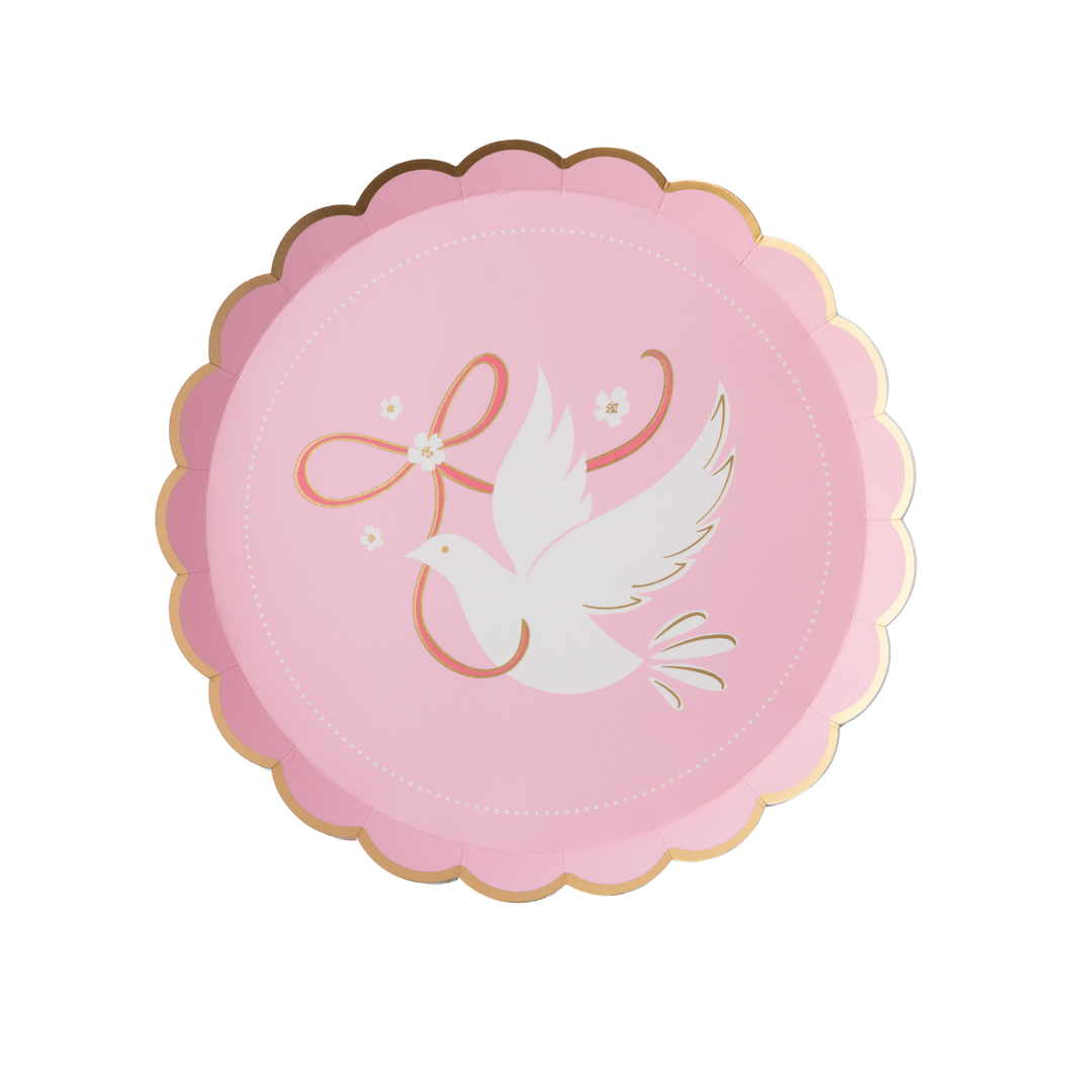 DOVE PETAL PINK SMALL PLATES Bonjour Fete Plates Dove Petal Pink Small Plates - Elegant Party Supplies Bonjour Fete - Party Supplies