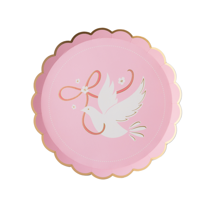 DOVE PETAL PINK SMALL PLATES Bonjour Fete Plates Dove Petal Pink Small Plates - Elegant Party Supplies Bonjour Fete - Party Supplies