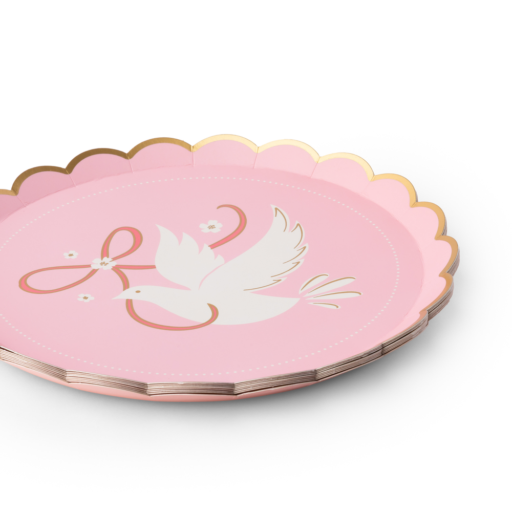 DOVE PETAL PINK SMALL PLATES Bonjour Fete Plates Dove Petal Pink Small Plates - Elegant Party Supplies Bonjour Fete - Party Supplies