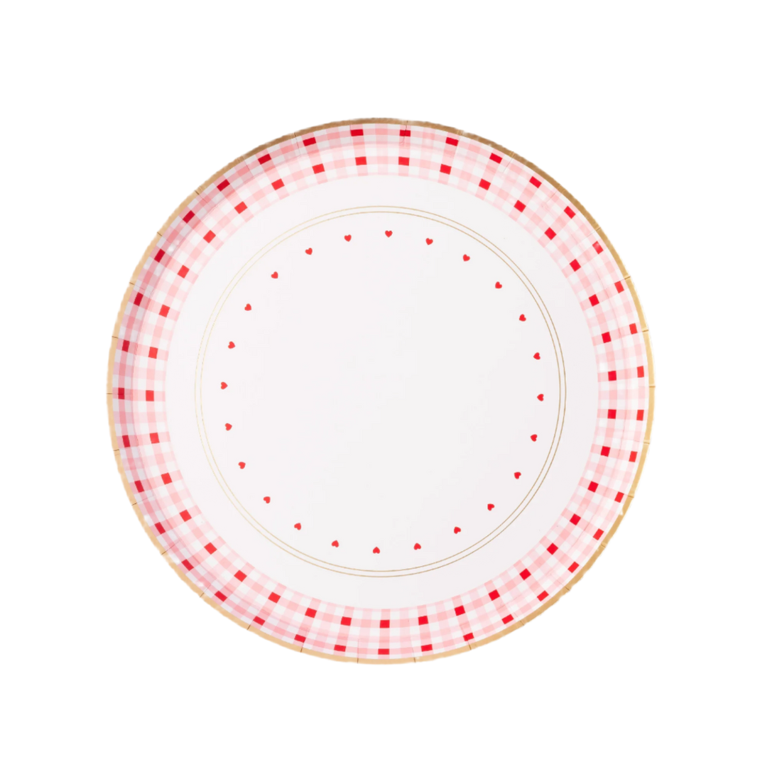 ELEGANT VALENTINE DESSERT PLATES Bonjour Fete Plates ELEGANT VALENTINE DESSERT PLATES Bonjour Fete - Party Supplies