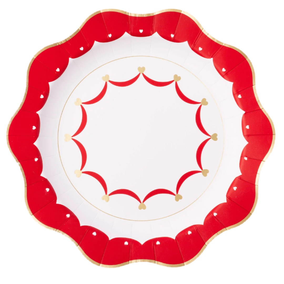 ELEGANT VALENTINE DINNER PLATES Bonjour Fete Plates ELEGANT VALENTINE DINNER PLATES Bonjour Fete - Party Supplies