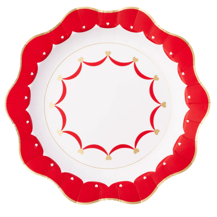 ELEGANT VALENTINE DINNER PLATES Bonjour Fete Plates ELEGANT VALENTINE DINNER PLATES Bonjour Fete - Party Supplies