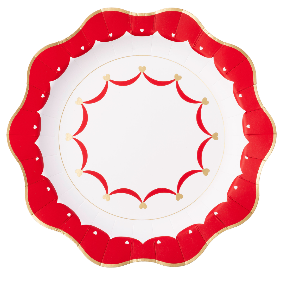 ELEGANT VALENTINE DINNER PLATES Bonjour Fete Plates ELEGANT VALENTINE DINNER PLATES Bonjour Fete - Party Supplies