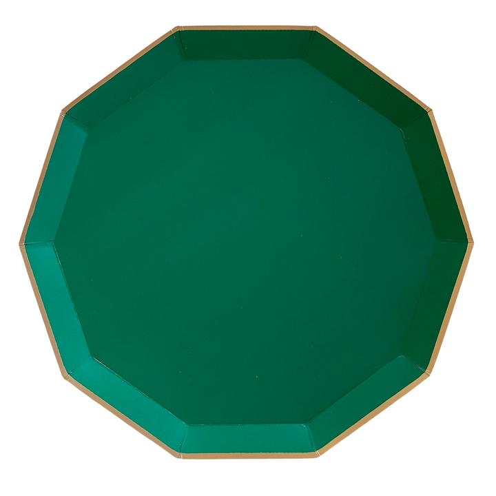 EMERALD GREEN SIGNATURE LARGE PLATES Bonjour Fete Plates EMERALD GREEN SIGNATURE LARGE PLATES Bonjour Fete - Party Supplies