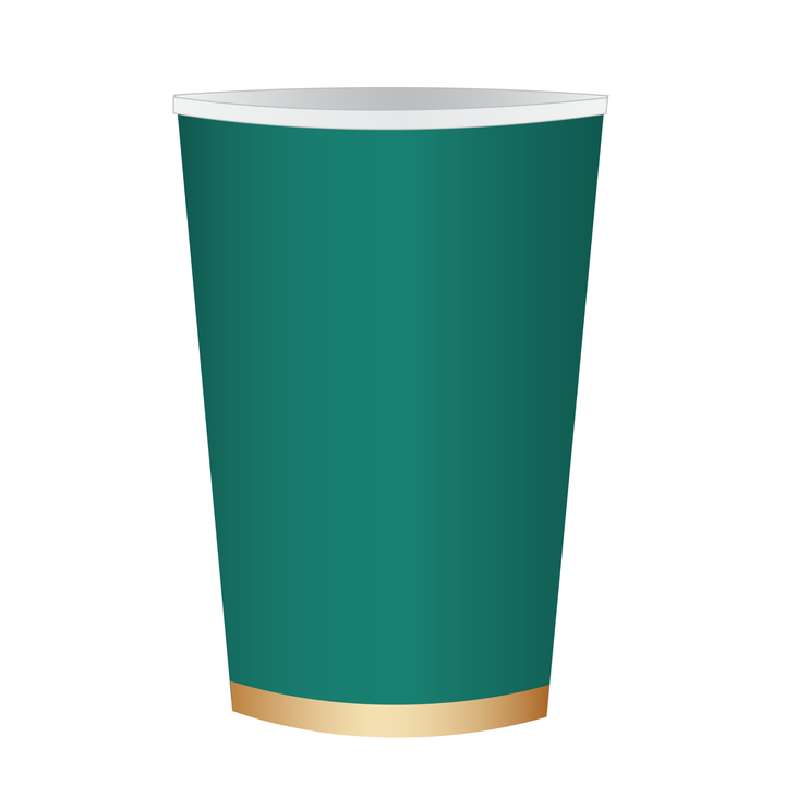 EMERALD GREEN SIGNATURE CUPS Bonjour Fete Cups EMERALD GREEN SIGNATURE CUPS Bonjour Fete - Party Supplies