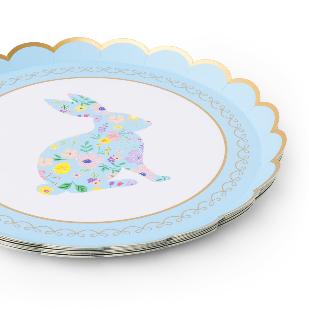 EASTER BUNNY PASTEL FLORAL SMALL PLATES Bonjour Fete Plates EASTER BUNNY PASTEL FLORAL SMALL PLATES Bonjour Fete - Party Supplies