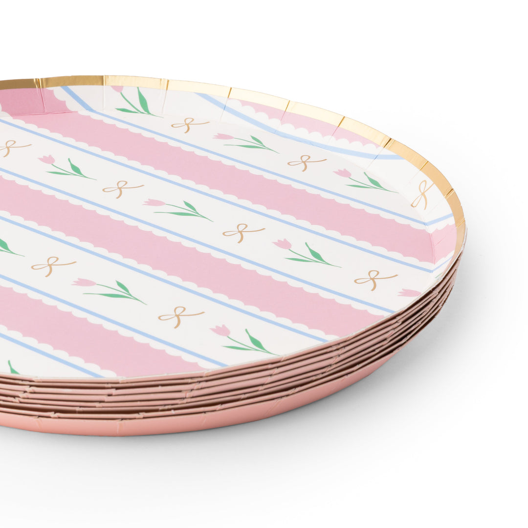 EASTER PASTEL FLORAL SMALL PLATES (MULTIPACK) Bonjour Fete Plates EASTER PASTEL FLORAL SMALL PLATES (MULTIPACK) Bonjour Fete - Party Supplies