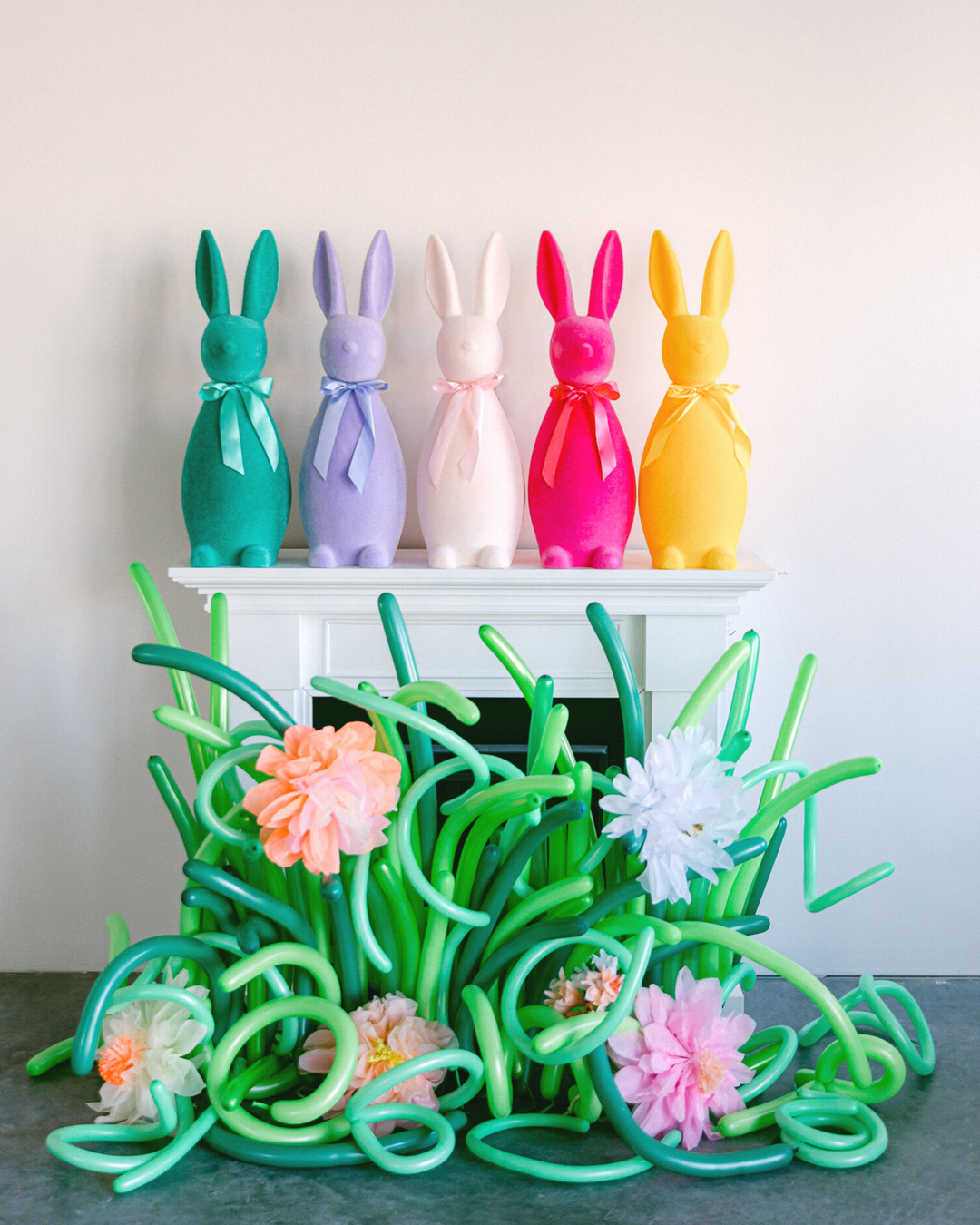 Easter party supplies Easter decorations Easter flocked bunny flocked bunnies