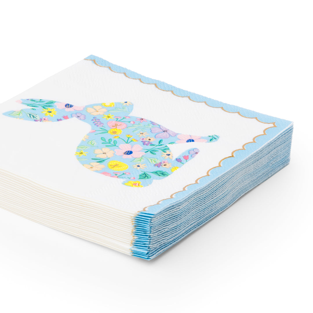 EASTER BUNNY PASTEL FLORAL SMALL NAPKINS Bonjour Fete Napkins EASTER BUNNY PASTEL FLORAL SMALL NAPKINS Bonjour Fete - Party Supplies