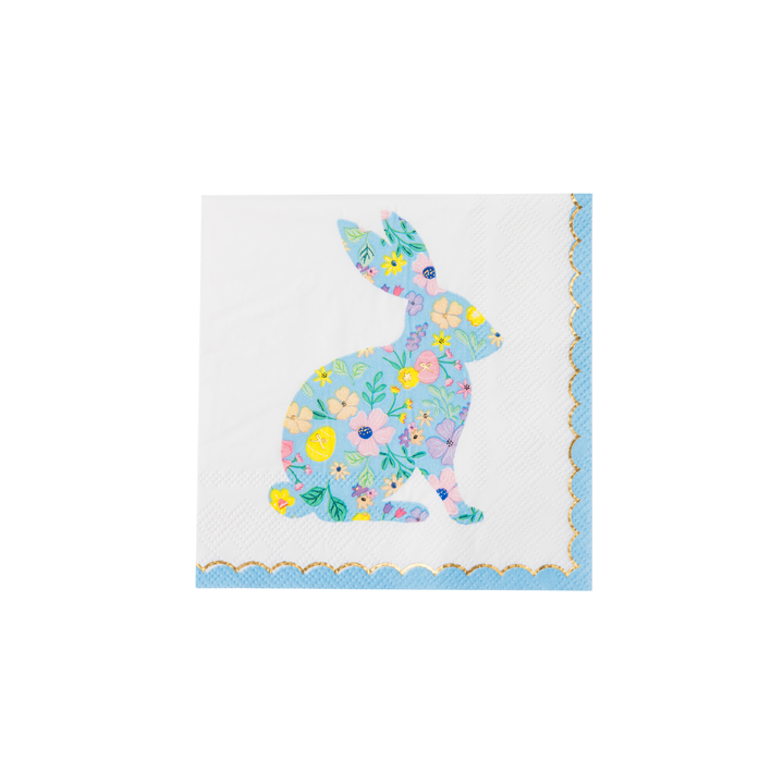 EASTER BUNNY PASTEL FLORAL SMALL NAPKINS Bonjour Fete Napkins EASTER BUNNY PASTEL FLORAL SMALL NAPKINS Bonjour Fete - Party Supplies
