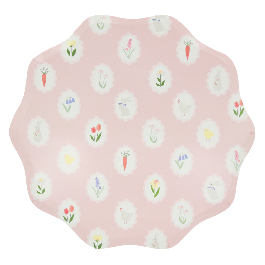 EASTER CAMEO DINNER PLATES Meri Meri Plates EASTER CAMEO DINNER PLATES Bonjour Fete - Party Supplies