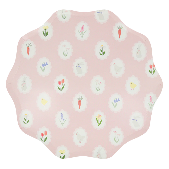 EASTER CAMEO DINNER PLATES Meri Meri Plates EASTER CAMEO DINNER PLATES Bonjour Fete - Party Supplies