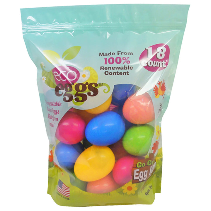 ECO EGGS LARGE FILLABLE EASTER EGGS Eco Eggs Egg Hunt 18 PIECES IN BAG Bonjour Fete - Party Supplies