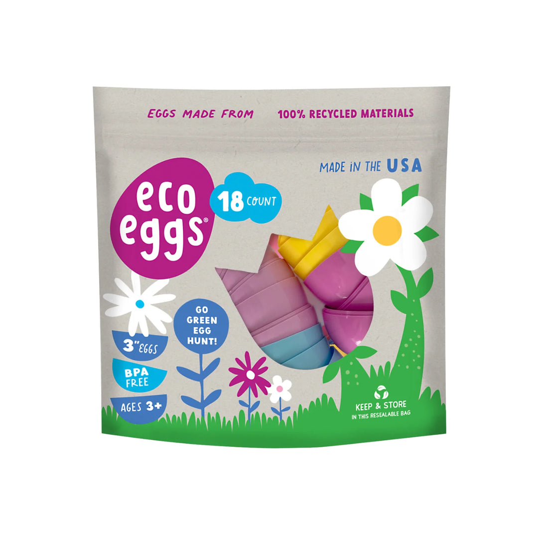 ECO EGGS LARGE FILLABLE EASTER EGGS - ECO FRIENDLY 100% RECYCLED Eco Eggs Egg Hunt 18 PIECES IN BAG ECO EGGS LARGE FILLABLE EASTER EGGS - ECO FRIENDLY 100% RECYCLED Bonjour Fete - Party Supplies