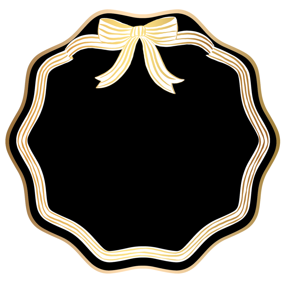 ELEGANT BLACK & WHITE BOW DINNER PLATES Bonjour Fete Plates ELEGANT BLACK & WHITE BOW DINNER PLATES Bonjour Fete - Party Supplies