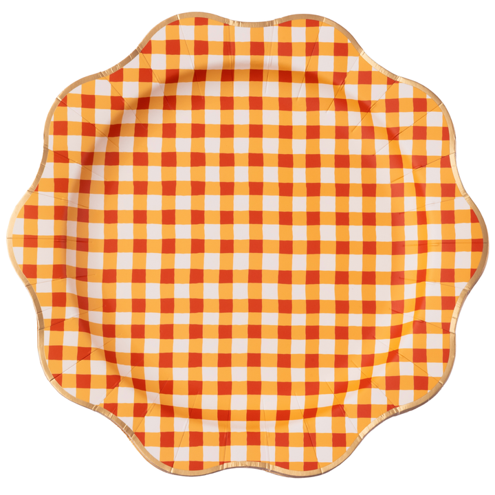 ELEGANT FALL PLAID DINNER PLATES Bonjour Fete Plates ELEGANT FALL PLAID DINNER PLATES Bonjour Fete - Party Supplies