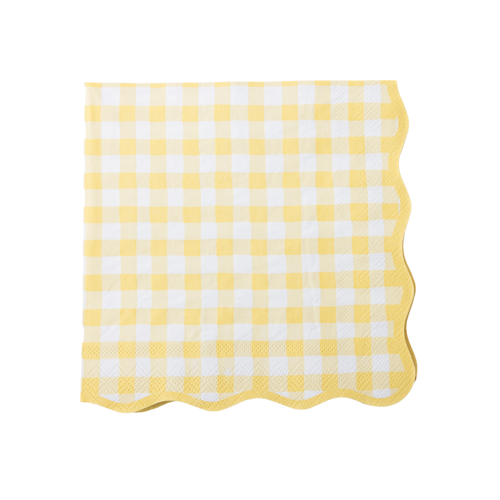 Butter Yellow Gingham Dinner Napkins