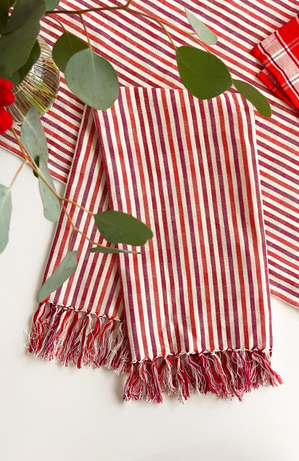 Archive New York Elina kitchen towel in a multi-stripe pattern, for drying dishes and glassware