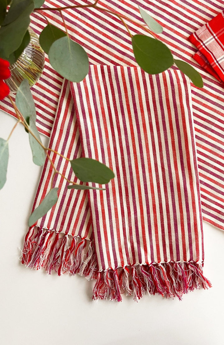 Archive New York Elina kitchen towel in a multi-stripe pattern, for drying dishes and glassware