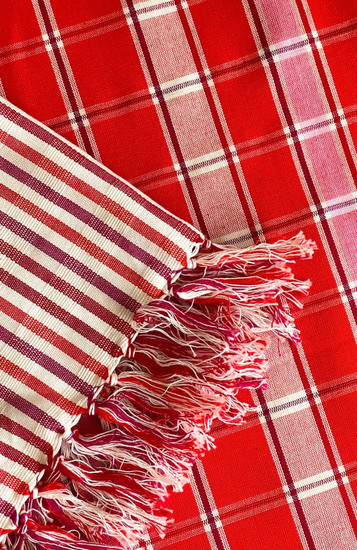 Archive New York Elina kitchen towel in a multi-stripe pattern, for drying dishes and glassware