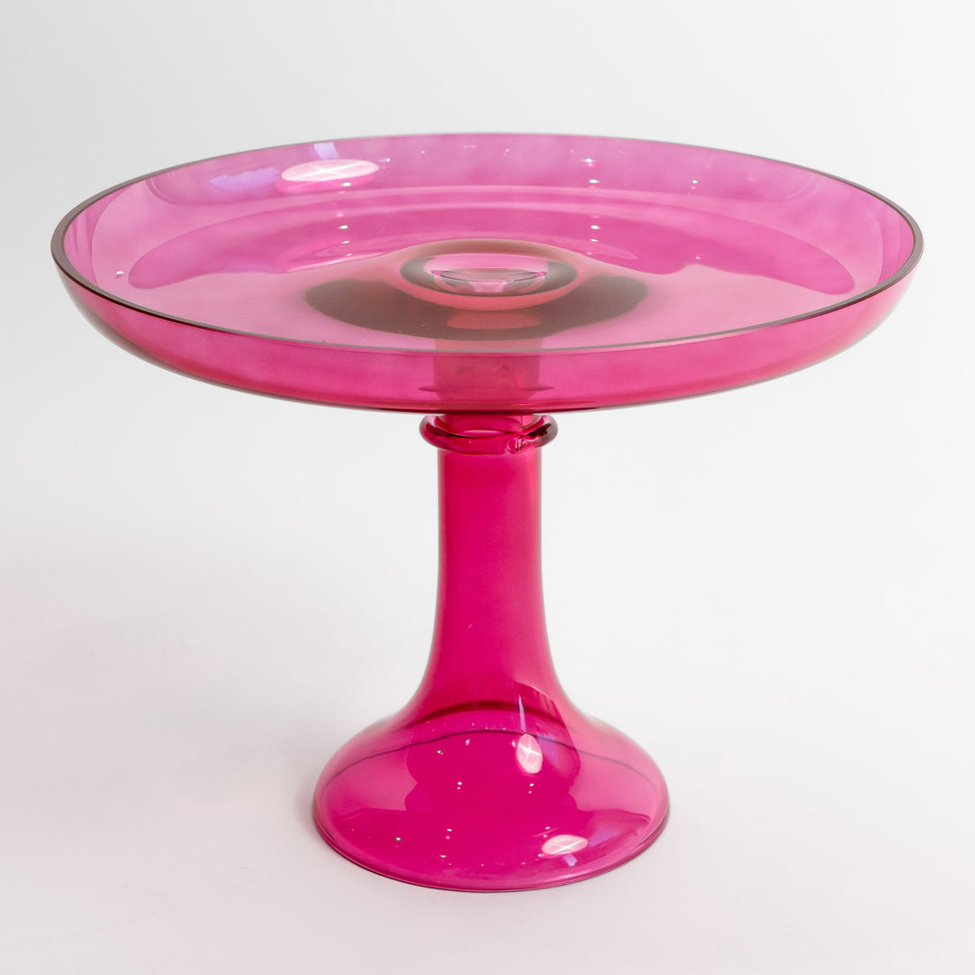 Estelle Cake Stand {Fuchsia} Estelle Colored Glass Cake Stand Estelle Cake Stand {Fuchsia} Bonjour Fete - Party Supplies