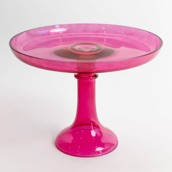 Estelle Cake Stand {Fuchsia} Estelle Colored Glass Cake Stand Estelle Cake Stand {Fuchsia} Bonjour Fete - Party Supplies