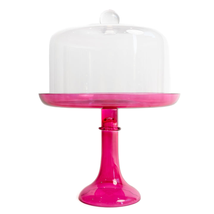 Estelle Cake Stand {Fuchsia} Estelle Colored Glass Cake Stand Estelle Cake Stand {Fuchsia} Bonjour Fete - Party Supplies