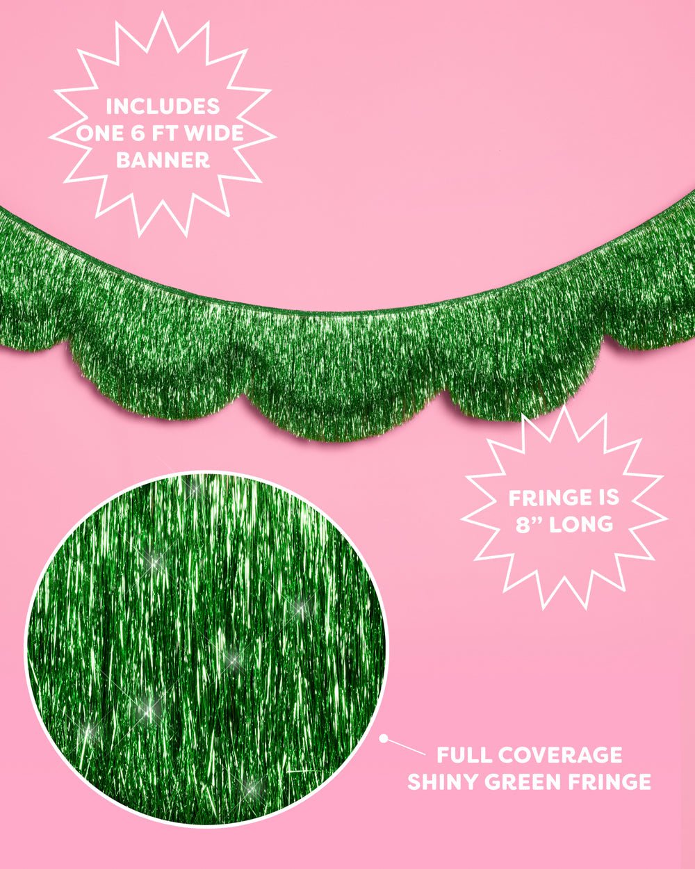 Green Scallop Fringe Christmas Banner