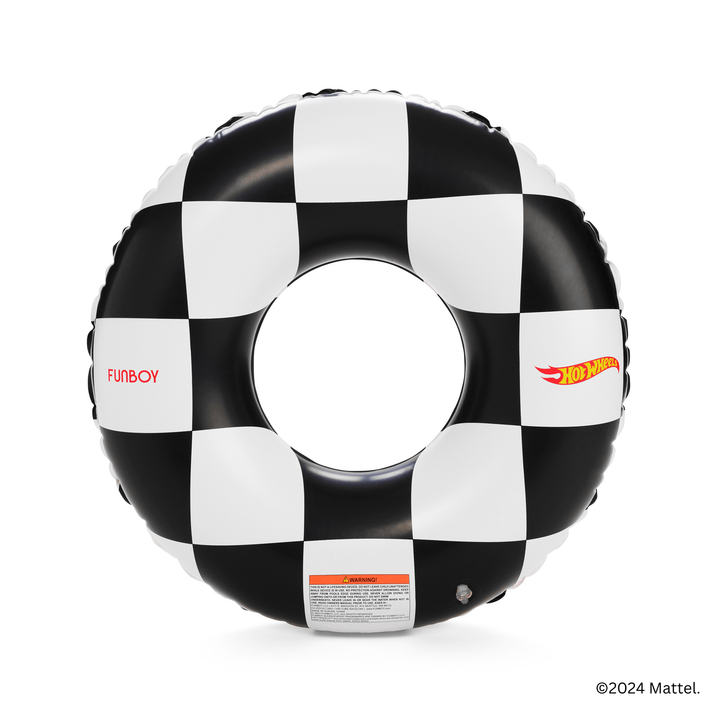 Hot Wheels Checkered Flame Kids Pool Tube Float