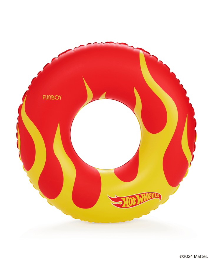 Hot Wheels Checkered Flame Kids Pool Tube Float