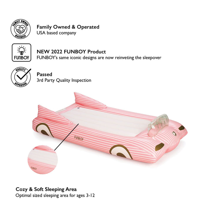 PINK VINTAGE CAR SLEEPOVER KIDS AIR MATTRESS Funboy Inflatable Mattress PINK VINTAGE CAR SLEEPOVER KIDS AIR MATTRESS Bonjour Fete - Party Supplies