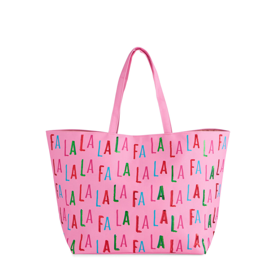 Shiraleah "Fa La La" Gifting Tote, Pink Shiraleah Retail Totes Shiraleah "Fa La La" Gifting Tote, Pink Bonjour Fete - Party Supplies