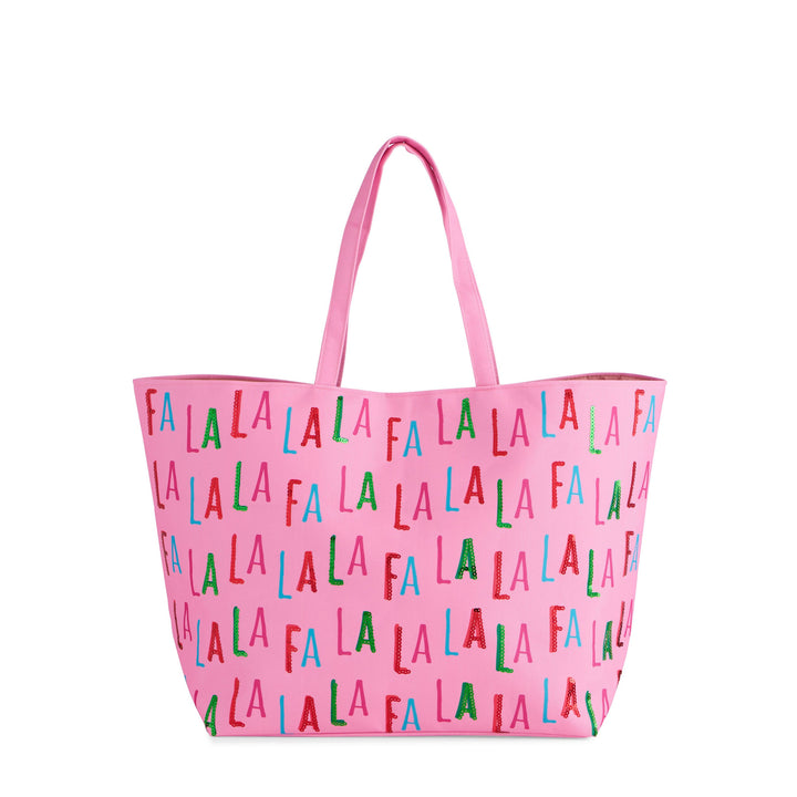Shiraleah "Fa La La" Gifting Tote, Pink Shiraleah Retail Totes Shiraleah "Fa La La" Gifting Tote, Pink Bonjour Fete - Party Supplies