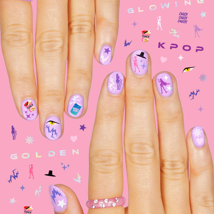 Kpop Nail Stickers - 4 sheet set - Bonjour Fête 