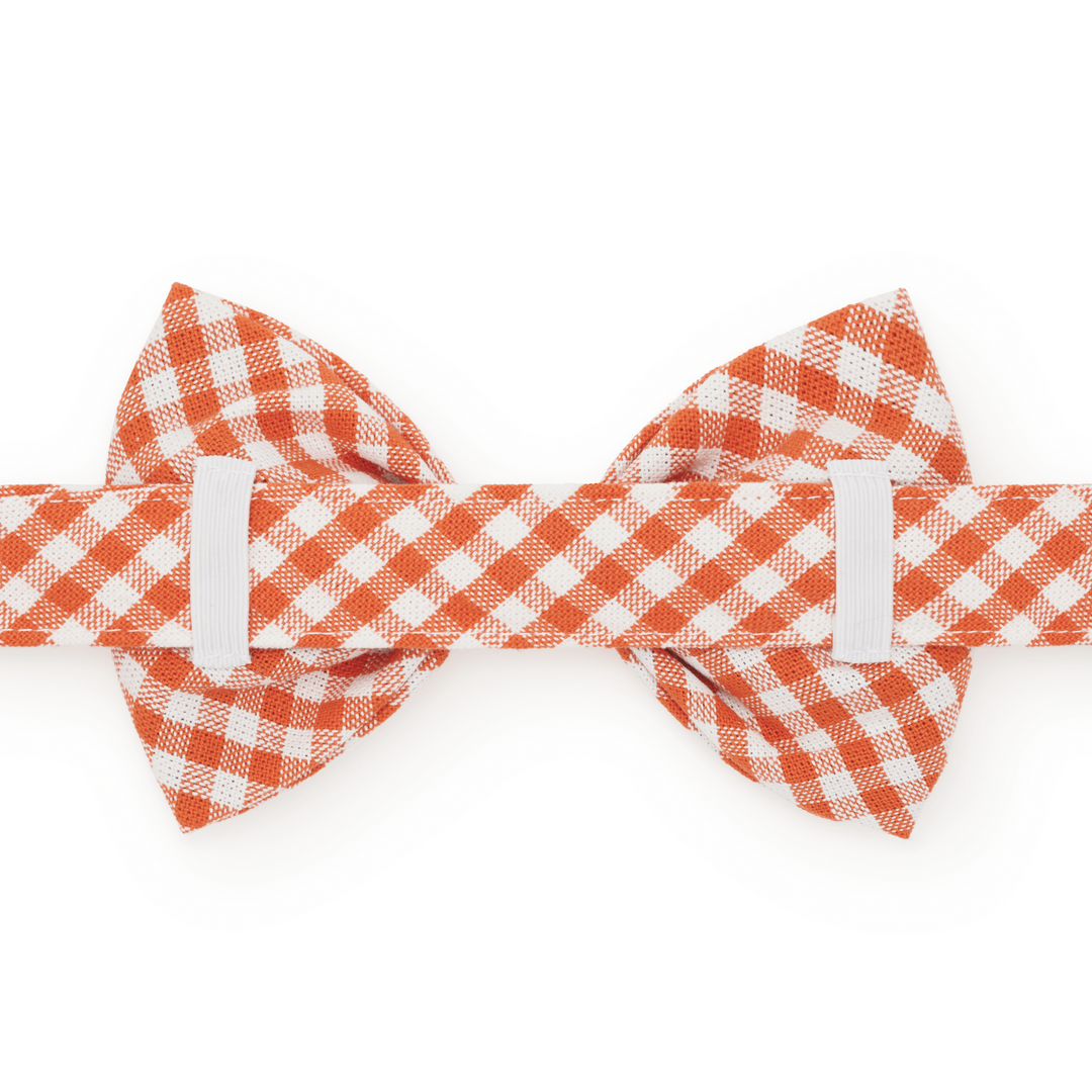 Cider Gingham Dog Bow Tie