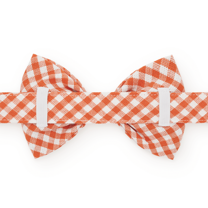 Cider Gingham Dog Bow Tie