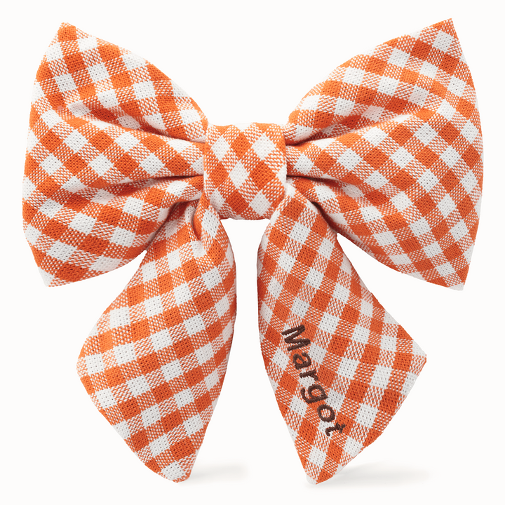 Cider Gingham Lady Dog Bow