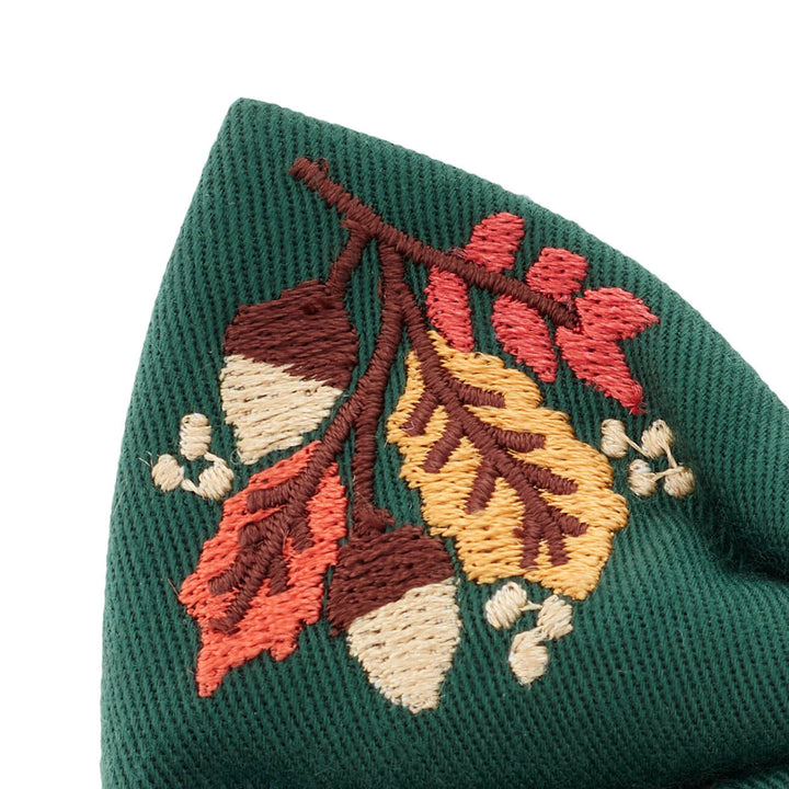 Fall Foliage Embroidered Bow Tie Collar