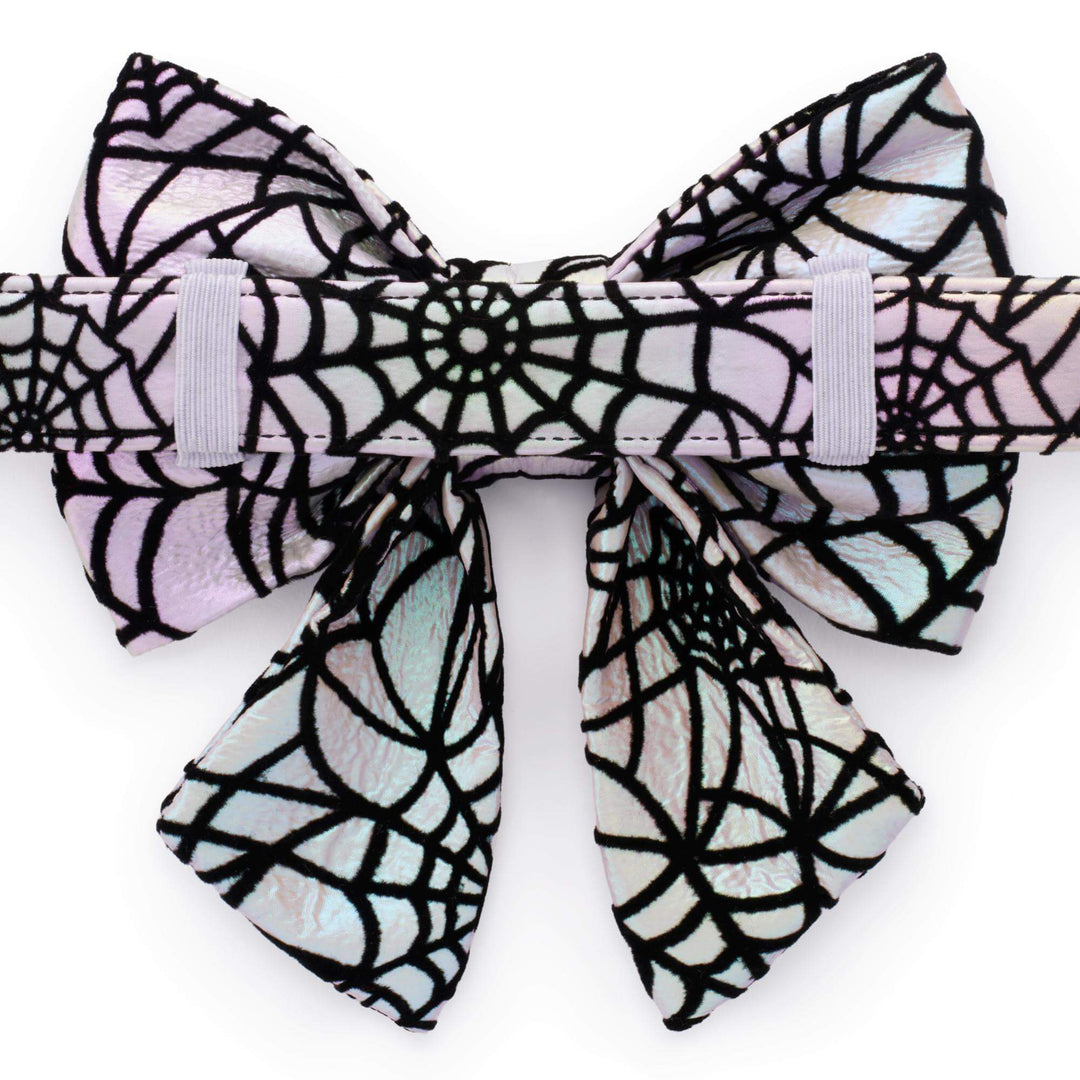 Holographic Spiderweb Lady Dog Bow
