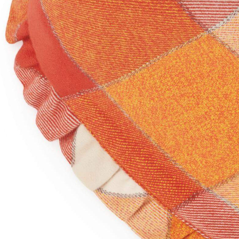 Pumpkin Spice Plaid Flannel Ruffled Dog Bandana