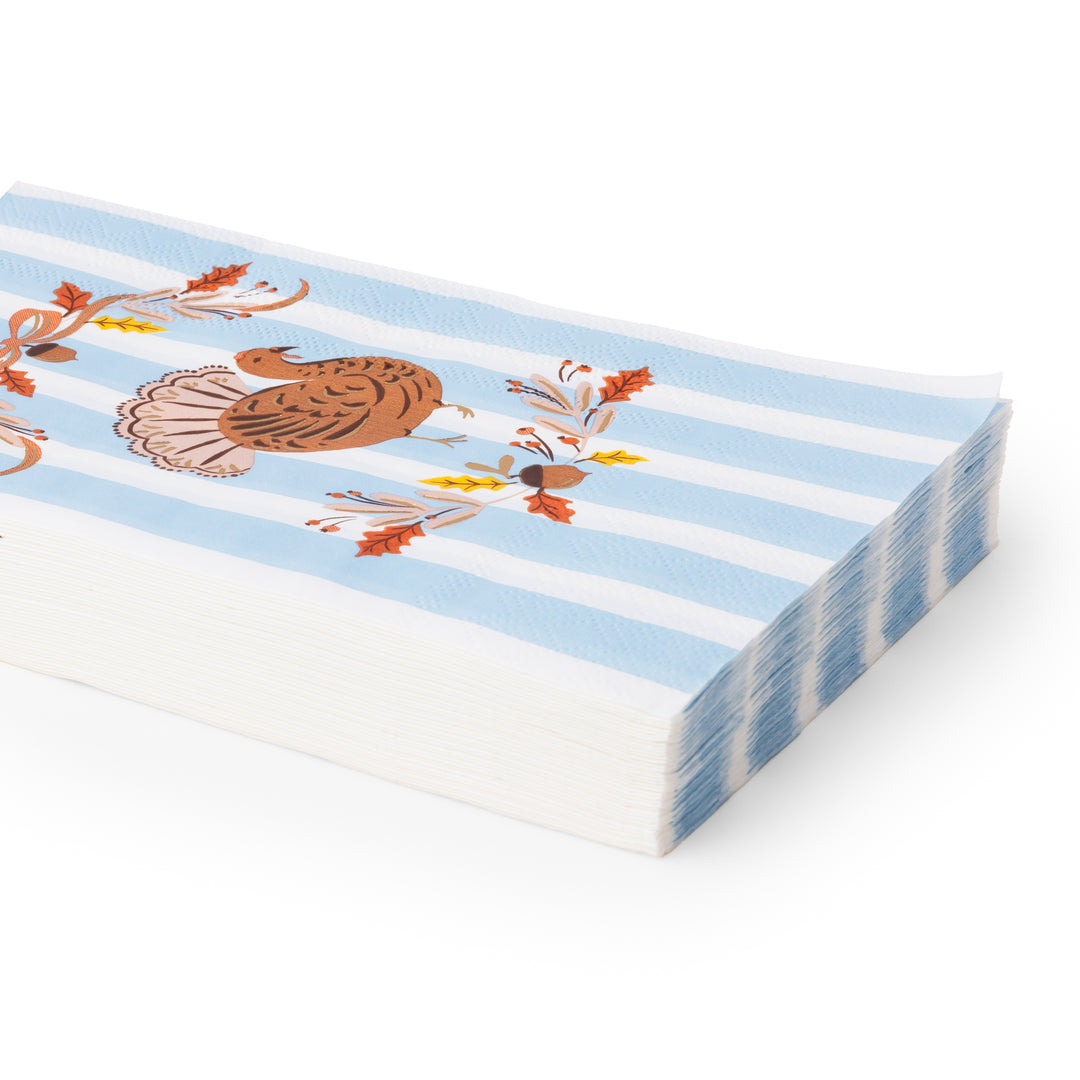 FALL FOLIAGE TURKEY GUEST TOWELS Bonjour Fete Garlands & Banners FALL FOLIAGE TURKEY GUEST TOWELS Bonjour Fete - Party Supplies