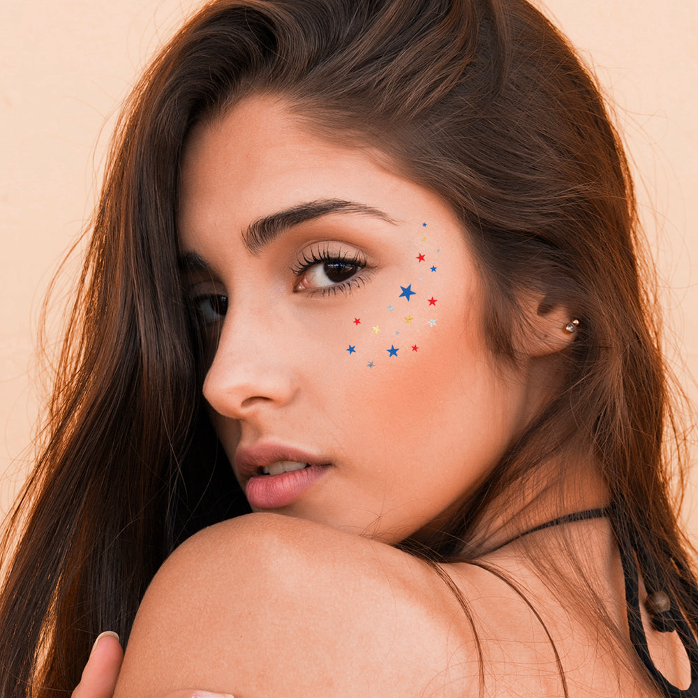 AMERICAN STARRY EYE JEWEL Flash Tattoos Party Tats AMERICAN STARRY EYE JEWEL Bonjour Fete - Party Supplies