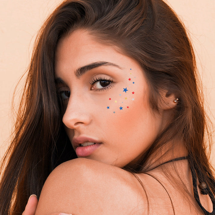 AMERICAN STARRY EYE JEWEL Flash Tattoos Party Tats AMERICAN STARRY EYE JEWEL Bonjour Fete - Party Supplies