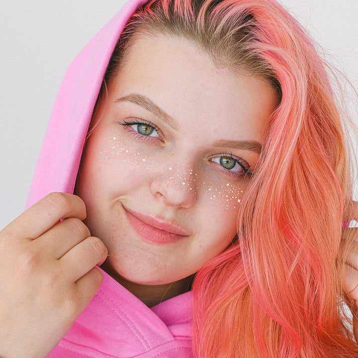 GALACTIC SILVER FACE FRECKLES Flash Tattoos Party Tats GALACTIC SILVER FACE FRECKLES Bonjour Fete - Party Supplies