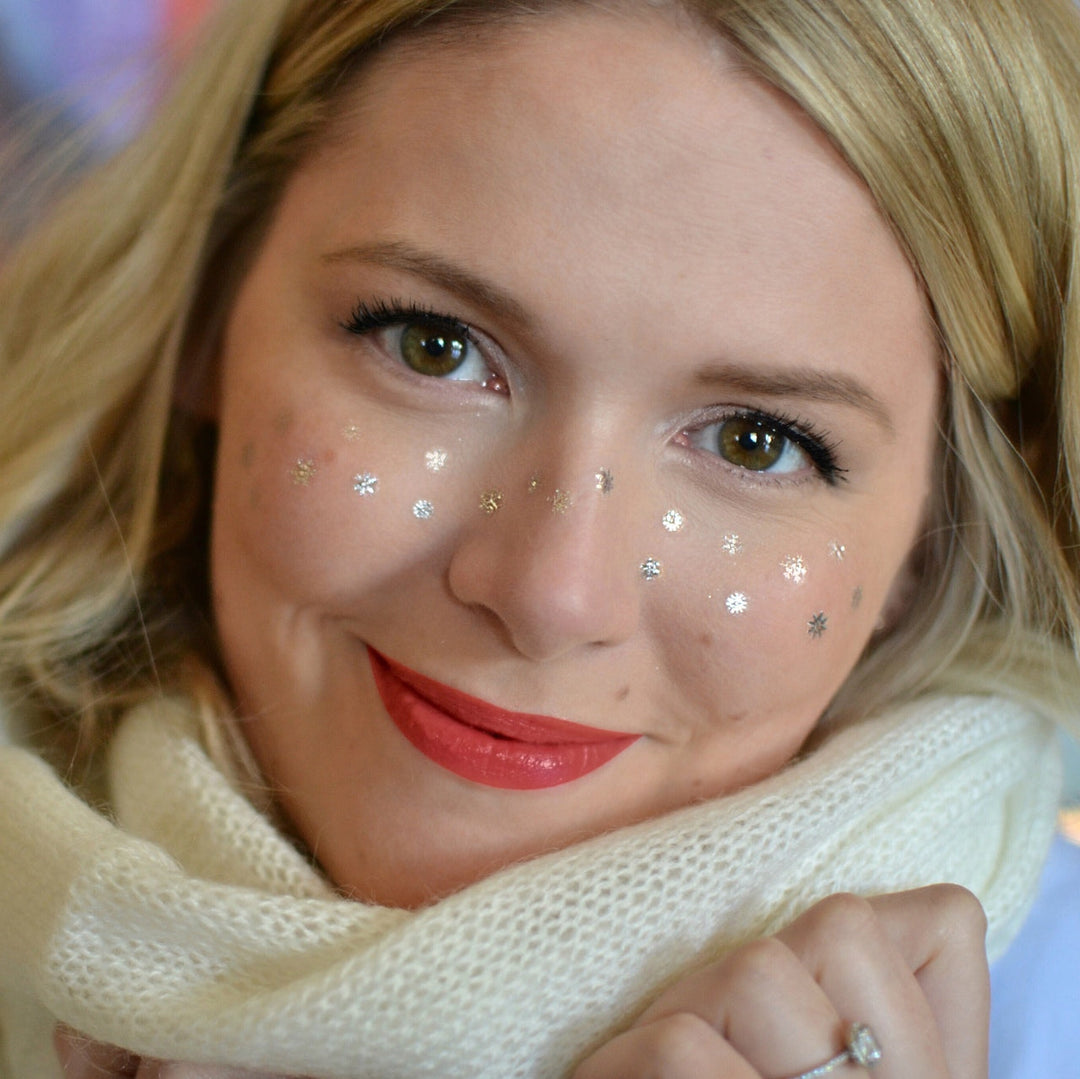 SNOWFLAKE FRECKLES Flash Tattoos Party Tats SNOWFLAKE FRECKLES Bonjour Fete - Party Supplies