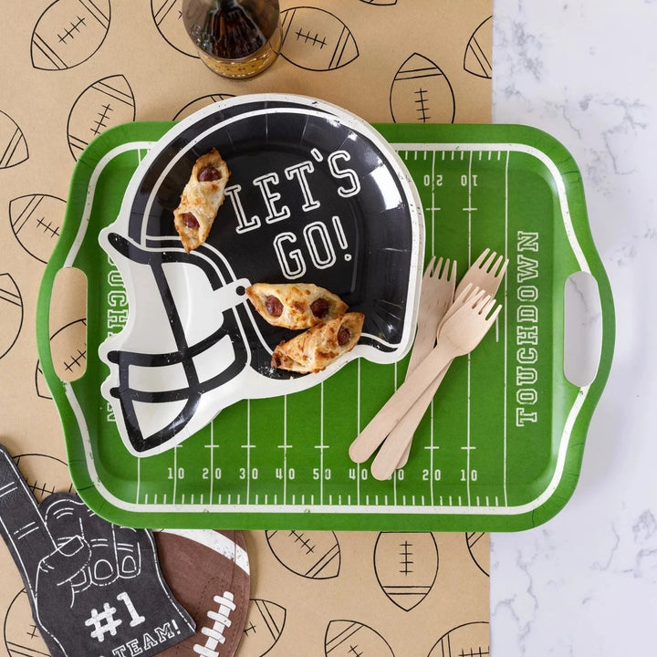 Football Field Bamboo Reusable Tray Bonjour Fete Party Supplies Super Bowl Party Sports Party