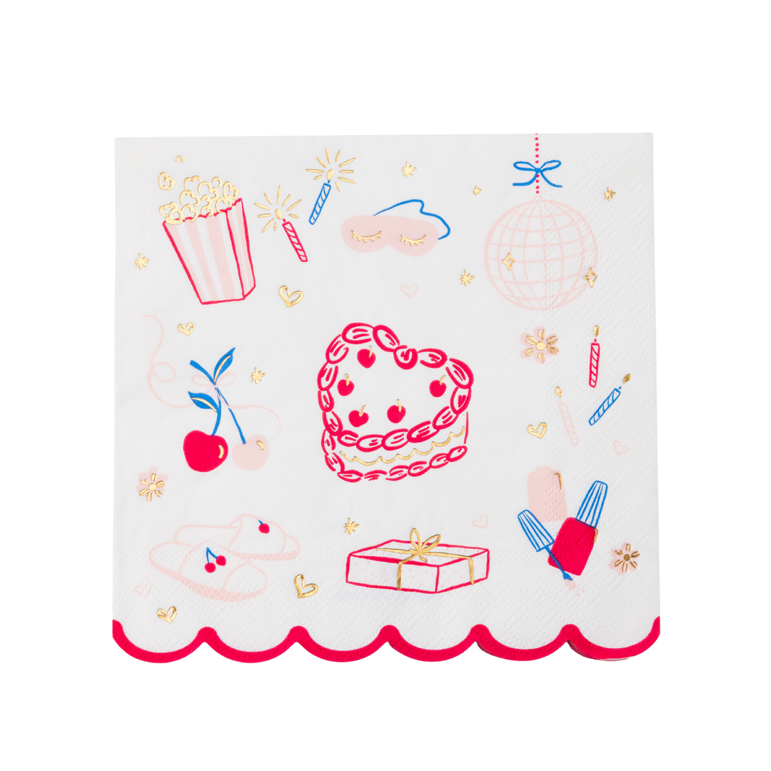 FOR THE GIRLIES LARGE NAPKINS Bonjour Fete Napkins FOR THE GIRLIES LARGE NAPKINS Bonjour Fete - Party Supplies