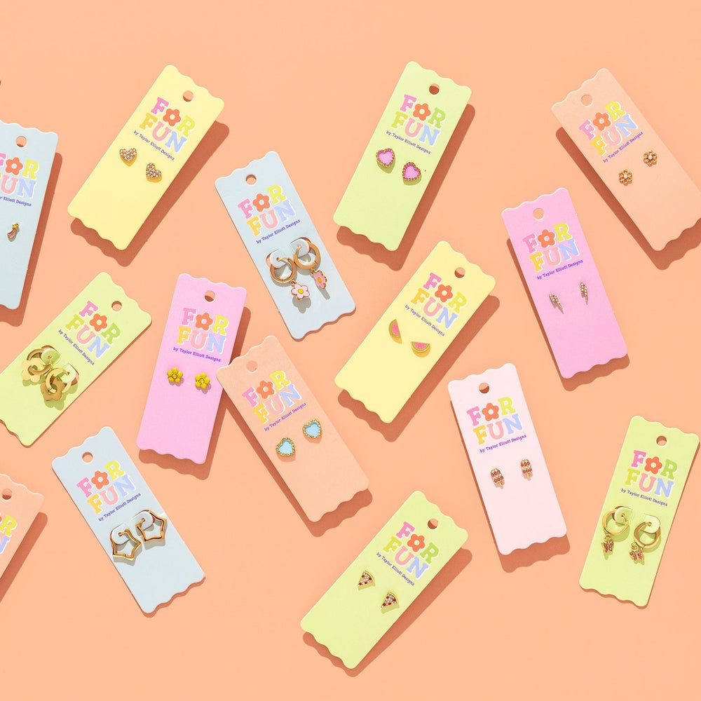 Colorful packaging of earrings